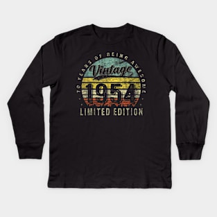 70 Year Old Vintage 1954 Limited Edition 70th Birthday Kids Long Sleeve T-Shirt